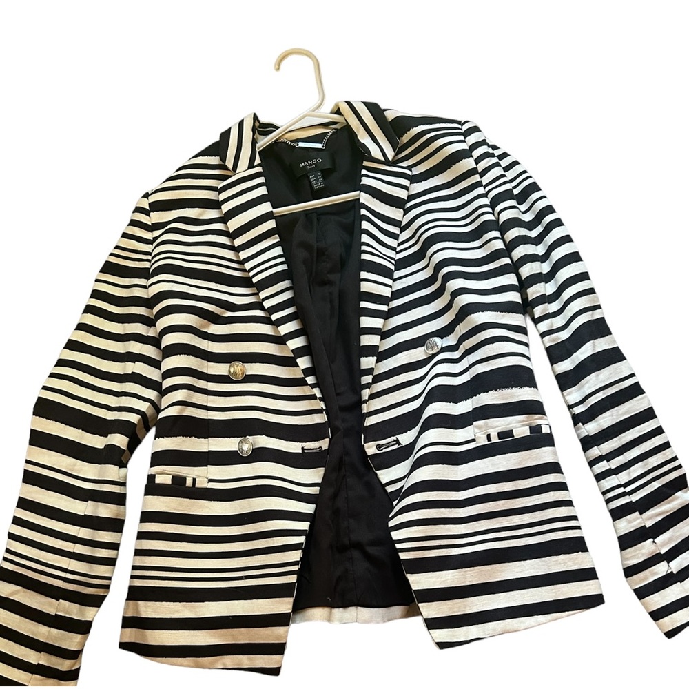 striped coat blazer Mango Suit